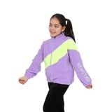 Toontoy Kız Çocuk Blok Renkli Polar Hırka Lila 8-9 YAŞ