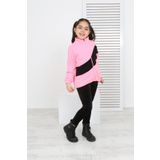 Toontoy Kız Çocuk Blok Renkli Polar Hırka Pembe 6-7 YAŞ