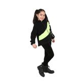 Toontoy Kız Çocuk Blok Renkli Polar Hırka Siyah 6-7 YAŞ