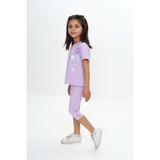Toontoy Kız Çocuk Bloom Yazı Çiçek Baskılı Kaprili Takım Lila 1 YAŞ