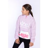 Toontoy Kız Çocuk Bol Yaka Reklektörlü Kanguru Cepli Sweatshirt Açık Lila 8-9 YAŞ