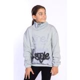 Toontoy Kız Çocuk Bol Yaka Reklektörlü Kanguru Cepli Sweatshirt Yeşil 6-7 YAŞ