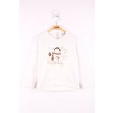 Toontoy Kız Çocuk Çanta Nakışlı Sweatshirt - 3 Yaş - Ekru