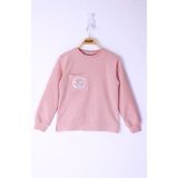 Toontoy Kız Çocuk Cebi Arma Baskılı Sweatshirt - 8 Yaş - Somon