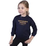 Toontoy Kız Çocuk Cep Detaylı Baskılı Sweatshirt - 3 Yaş - Lacivert