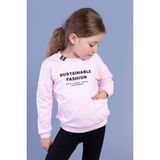 Toontoy Kız Çocuk Cep Detaylı Baskılı Sweatshirt - 5 Yaş - Açık Pembe