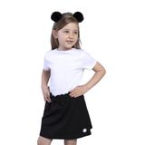 Toontoy Kız Çocuk Cep Detaylı Papatya Nakışlı Etek Siyah 3 YAŞ