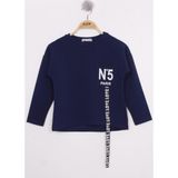 Toontoy Kız Çocuk Cep Üstü Baskılı Sweatshirt - 10 Yaş - Lacivert
