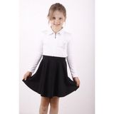 Toontoy Kız Çocuk Cep Üstü Baykuş Nakışlı Fermuarlı T-Shirt - 8 - 9 Yaş - Beyaz