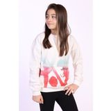 Toontoy Kız Çocuk Cepi Yazı Baskılı Sweatshirt