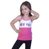 Toontoy Kız Çocuk Çevirmeli Pullu Hey You Baskılı Atlet Fuşya 4 YAŞ