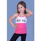Toontoy Kız Çocuk Çevirmeli Pullu Hey You Baskılı Atlet Fuşya 6 YAŞ