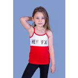 Toontoy Kız Çocuk Çevirmeli Pullu Hey You Baskılı Atlet Kırmızı 4 YAŞ