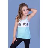 Toontoy Kız Çocuk Çevirmeli Pullu Hey You Baskılı Atlet Mint Yeşili 4 YAŞ