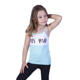 Toontoy Kız Çocuk Çevirmeli Pullu Hey You Baskılı Atlet Mint Yeşili 6 YAŞ