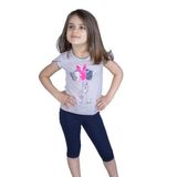 Toontoy Kız Çocuk Çevirmeli Pullu Takım Gri Melanj 3 YAŞ