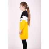 Toontoy Kız Çocuk Chic Baskılı Kapşonlu Elbise Hardal 8 YAŞ