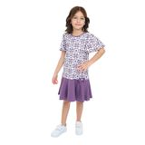 Toontoy Kız Çocuk Çiçek Baskılı Elbise Mor 8 YAŞ