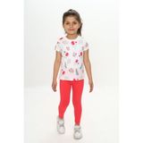 Toontoy Kız Çocuk Çiçek Baskılı Kaprili Takım Nar Çiçeği 2 YAŞ