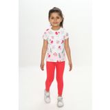 Toontoy Kız Çocuk Çiçek Baskılı Kaprili Takım Nar Çiçeği 3 YAŞ