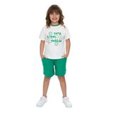 Toontoy Kız Çocuk Çiçek Baskılı Şortlu Takım - Çimen Yeşili - 5 Yaş