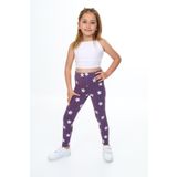 Toontoy Kız Çocuk Çiçek Baskılı Tayt Mor 3 YAŞ