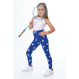 Toontoy Kız Çocuk Çiçek Baskılı Tayt Saks 3 YAŞ
