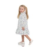 TOONTOY Kız Çocuk Çiçek Desenli Elbise, 4 Yaş, 24817, İndigo, Kız Çocuklar