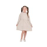 TOONTOY Kız Çocuk Çiçek Nakışlı Elbise, 6-7 Yaş, 24815, Bej, Kız Çocuklar
