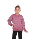 Toontoy Kız Çocuk Çiçek Nakışlı Sweatshirt - Mürdüm - 7 Yaş