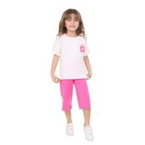 Toontoy Kız Çocuk Çiçek Yazı Baskılı Kaprili Takım Orkide 2 YAŞ