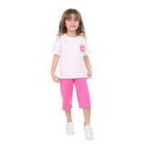Toontoy Kız Çocuk Çiçek Yazı Baskılı Kaprili Takım Orkide 3 YAŞ