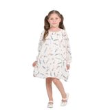 TOONTOY Kız Çocuk Çiçekli Volanlı Elbise, 5 Yaş, 24816, Somon, Kız Çocuklar