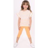 Toontoy Kız Çocuk Çizgi Baskılı Kaprili Takım
