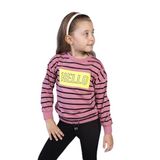 Toontoy Kız Çocuk Çizgi Desenli Baskılı Sweatshirt Gül Kurusu 6 YAŞ