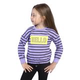Toontoy Kız Çocuk Çizgi Desenli Baskılı Sweatshirt Lila 6 YAŞ