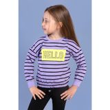 Toontoy Kız Çocuk Çizgi Desenli Baskılı Sweatshirt