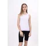 Toontoy Kız Çocuk Çizgili Atlet Açık Lila 6-7 YAŞ