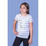 TOONTOY Kız Çocuk Çizgili Kelebek Baskılı Tişört 10 Yaş, 10 Yaş, 11036-, Ekru, Kız Çocuklar
