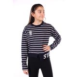 Toontoy Kız Çocuk Çizgili Striped Baskılı Sweatshirt - 6 - 7 Yaş - Lacivert