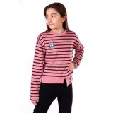 Toontoy Kız Çocuk Çizgili Striped Baskılı Sweatshirt