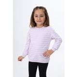 Toontoy Kız Çocuk Çizgili Sweatshirt Açık Lila 3 YAŞ