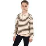 Toontoy Kız Çocuk Çizgili Sweatshirt - Bej