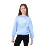 Toontoy Kız Çocuk Çizgili Sweatshirt Mavi 6-7 YAŞ