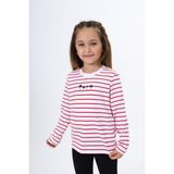 Toontoy Kız Çocuk Çizgili Tişört - Kırmızı - 2 Yaş