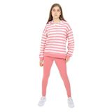 Toontoy Kız Çocuk Çizgili Üçlü Taytlı Takım Gül Kurusu 6-7 YAŞ