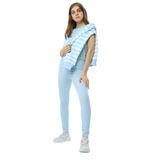 Toontoy Kız Çocuk Çizgili Üçlü Taytlı Takım Mavi 8-9 YAŞ