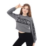 Toontoy Kız Çocuk Cool Baskılı Sweatshirt Antrasit Melanj 10 YAŞ