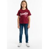 Toontoy Kız Çocuk Creatıve Kabaran Baskılı Tişört - Bordo - 8 - 9 Yaş