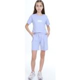 Toontoy Kız Çocuk Crop Aloha Yazı Baskılı Şortlu Takım